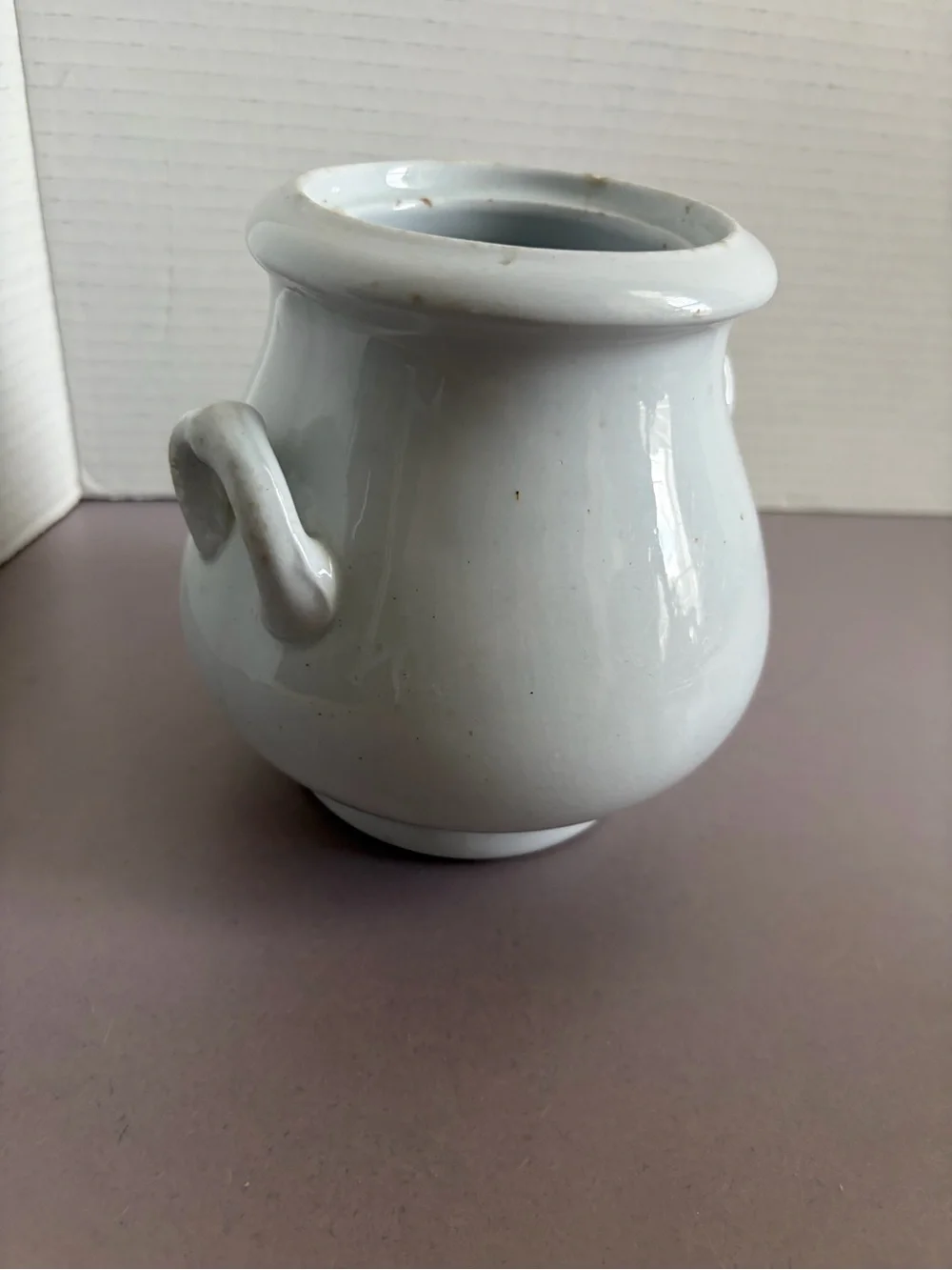 Ironstone White Ceramic Curved Accent Vase
